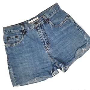 Bill Blass Jeanswear Vtg Women's 6 High Rise Cotton Blue Fringe Shorts RN# 83910
